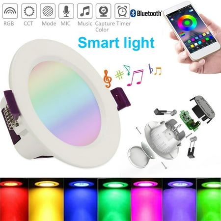 

Rosnek Smart Bluetooth APP Control LED Downlight RGB/WW/CW Ceiling Round Lamp 5W 9W 16 Color Changing Spot Light Indoor Lighting