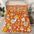 thumbnail image 2 of Feelyou Rustic Mushroom Twin Sheet Sets, Orange Flower Floral Bedding, 3 Pieces, 2 of 7