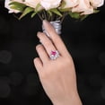 thumbnail image 3 of Jewelrypalace Bow 3.1ct Princess Cut Created Pink Sapphire Statement Ring 925 Sterling Silver, 3 of 6