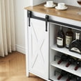 thumbnail image 6 of Ataucjin Farmhouse Bar Cabinet with Sliding Barn Door 69" Rustic Liquor Cabinet with Wine and Glasses Rack Wine Cabinet with Storage Hutch Cabinet Sideboard Cupboard for Kitchen Fire Color, 6 of 9