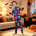 thumbnail image 6 of Halloween Pajamas, Halloween Matching Family Pajamas Neon Pumpkin Print Long Sleeve 2Pcs Pj Set Soft Sleepwear Nightwear Loungewear Holiday Party Costume Fun Festive Bright Spooky Season for Family, 6 of 7