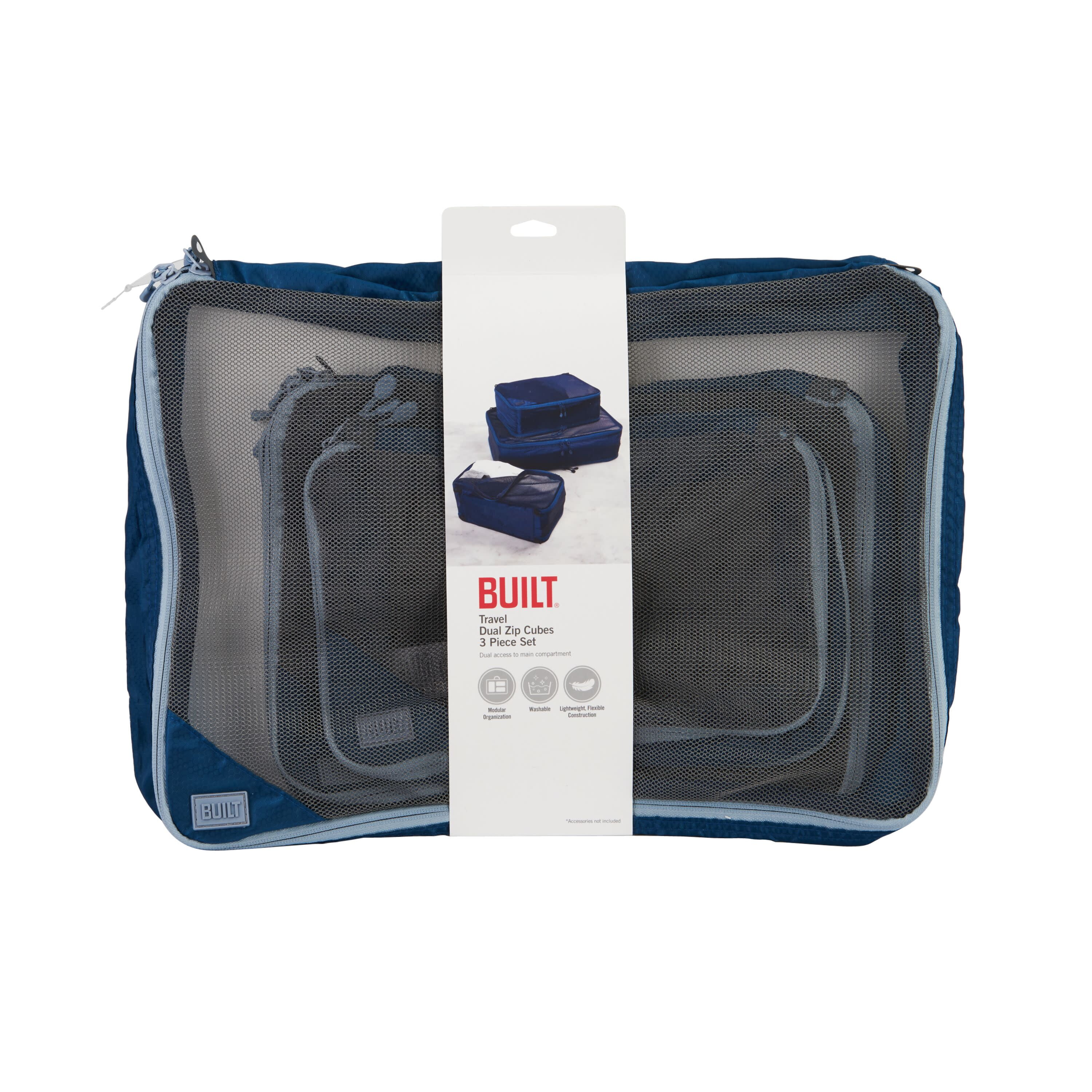 Built Double Zip Packing Cube 3 Piece Set in Poseidon