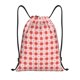 thumbnail image 1 of Fotbe Checkered Christmas With Snowflakes Bolsa Mochila con Cordón Estampada, Bolsa de Gimnasio Deportiva, Bolsa Cinch, Bolsa con Cordón para Hombres y Mujeres-Medium, 1 of 6