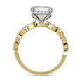 thumbnail image 4 of AFFY Hidden Halo Solitaire Engagement Ring for Women Center 7.5MM Princess Shape Lab Created Moissanite Rings Jewelry Gift for Her In 14K Yellow Gold Over Sterling Silver Size 10, 4 of 6