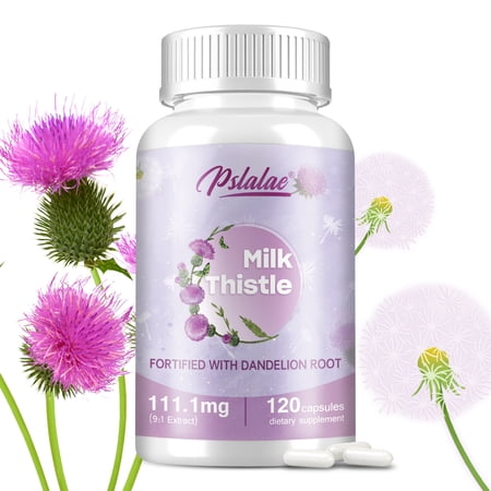 Milk Thistle Capsules - Liver Health Support, Advanced Liver Cleanse Detox & Repair - with Silymarin Marianum & Dandelion Extract - 120 Capsules