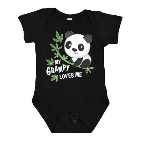 

Inktastic My Grampy Loves Me- Cute Panda Gift Baby Boy or Baby Girl Bodysuit