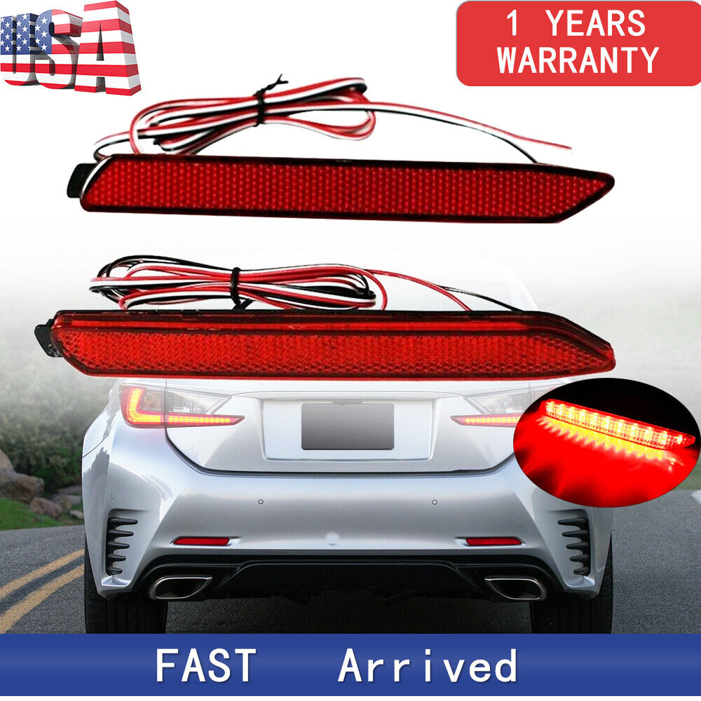 MZORANGE Pair Left Right LED Rear Bumper Reflector Lights for Toyota ...