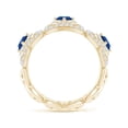thumbnail image 2 of ANGARA Natural Art Deco Style Sapphire & Diamond Floral Anniversary Ring in 14K Yellow Gold for Women (Size-2.7mm) | September Birthstone, Anniversary, Jewelry Gift for Women | Natural Sapphire Ring, 2 of 9