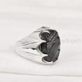 thumbnail image 2 of Rough Black Tourmaline Mans Ring, Natural Black Tourmaline, Silver Jewelry, 925 Silver Ring, Birthday Gift, Heavy Mens Ring, Arabic Design, Ottoman Style Ring, Christmas, Turkey Mens Signet Ring, 2 of 5
