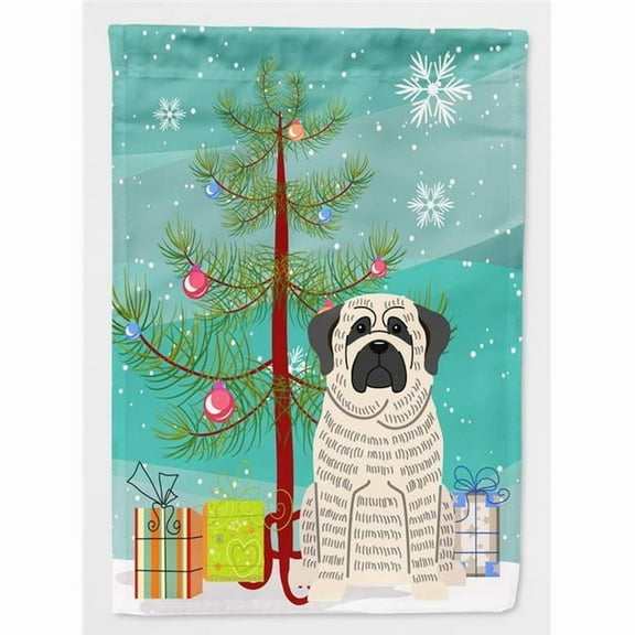 Carolines Treasures BB4141GF Merry Christmas Tree Mastiff Brindle White Flag Garden Size