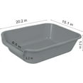 thumbnail image 3 of 2 Pack of Extra Large Cat Litter Box (ABS Material), Low Entry Senior Litter Pen for Geriatric Kitty Big Cats, Jumbo Pet Safe Litter Boxes Tray for Indoor Pets Potty (Gray, 20" L x 15.5" W), 3 of 11