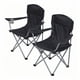 thumbnail image 2 of SONGMICS Silla de Camping, Juego de 2 Sillas de Exterior, Respaldo Alto, Apoyabrazos, Bolsillo para Tazas, Portátil, Plegable, Carga de 330 lbs, Acampada, Jardín, Pesca, Tela OxfordTerraza, Negro, 2 of 9