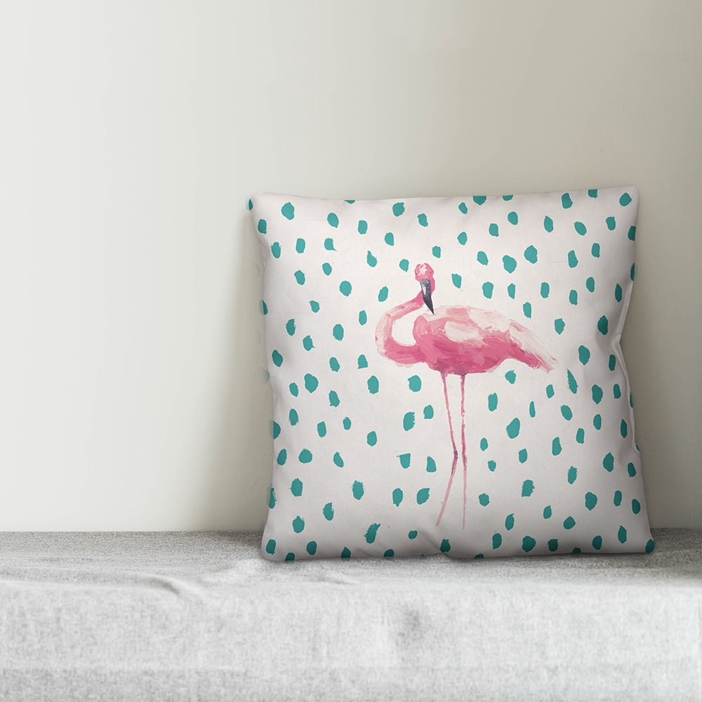 Creative Products Pink & Teal Tropical Flamingo 18x18 Indoor / Outdoor Pillow