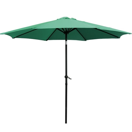 9 Ft Green Outdoor Patio Umbrella Aluminum Market Yard 9 Ft Aluminum Outdoor Patio Umbrella Market Yard W