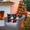 thumbnail image 4 of Outdoor Waterproof Pillow Covers Xmas Snowman Red Buffalo Plaid Decorative Throw Pillow Protectors for Patio Sofa Garden Couch,20x12in 2 Pack, 4 of 9