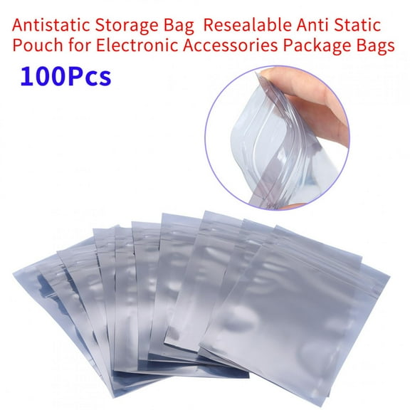 100Pcs/set 6x9cm Antistatic Resealable Pouch Storage Bag for Electronic Accessories ,Antistatic Bag,Antistatic Storage Bag