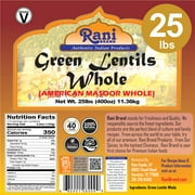 Rani Green Lentils Whole 400oz (25lbs) 11.36kg Bulk Box ~ All Natural | Vegan | Gluten Friendly | Non-GMO | Product of USA