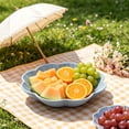 thumbnail image 4 of Flower Shaped Plastic Serving Bowl, Multi Use Fruit Candy Snack Tray, Cute Dessert Display for Home Office Coffee Table, Party Serving Platter​, Blue, 4 of 6