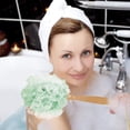 thumbnail image 4 of Casewin Wooden Long Handle Bath Brush Back Scrubber Wood Bath Shower Body Brushes Sponge Hanging Soft Mesh Brush (Green), 4 of 7