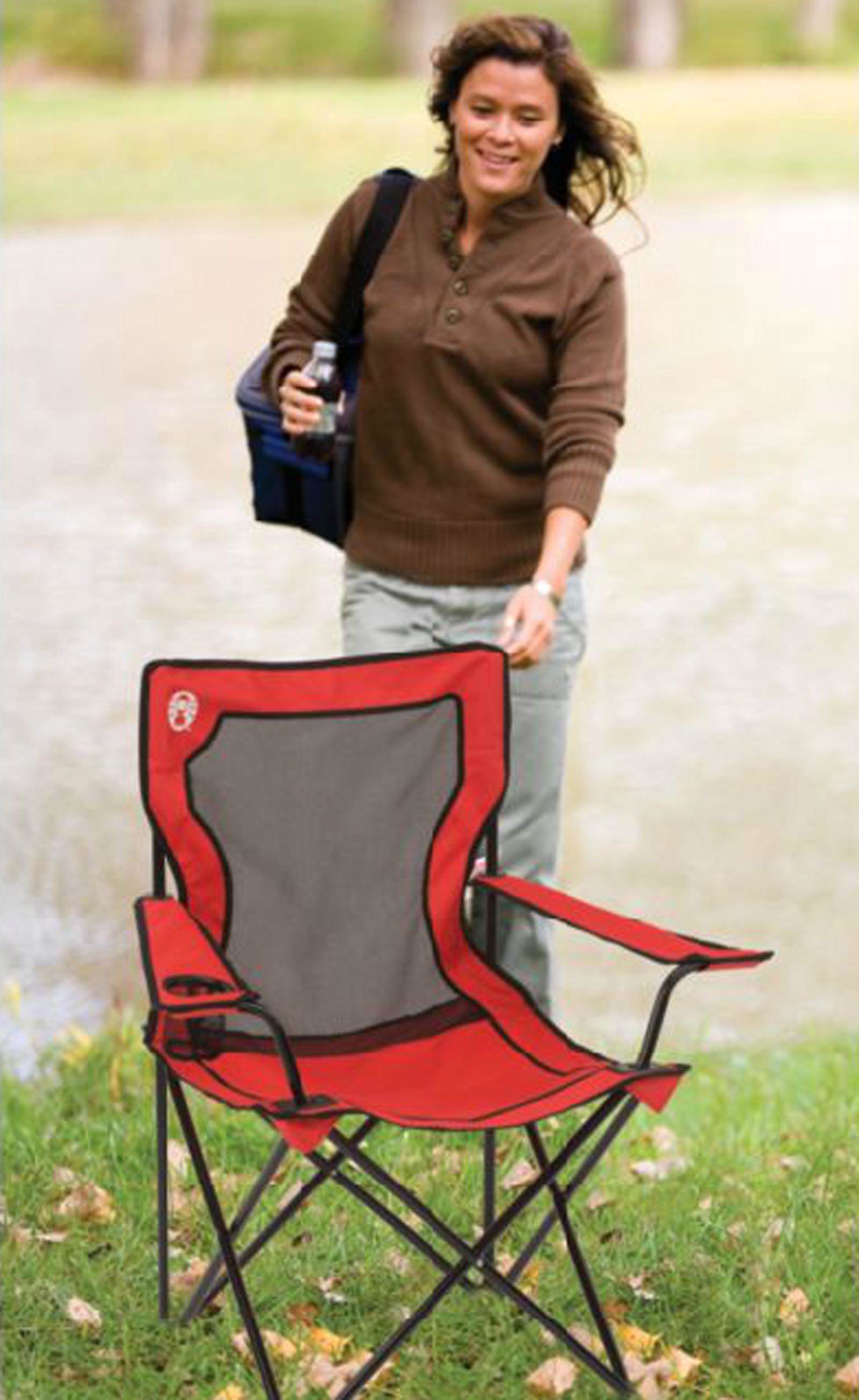 Coleman Broadband Mesh Quad Adult Camping Chair, Red - image 2 of 5