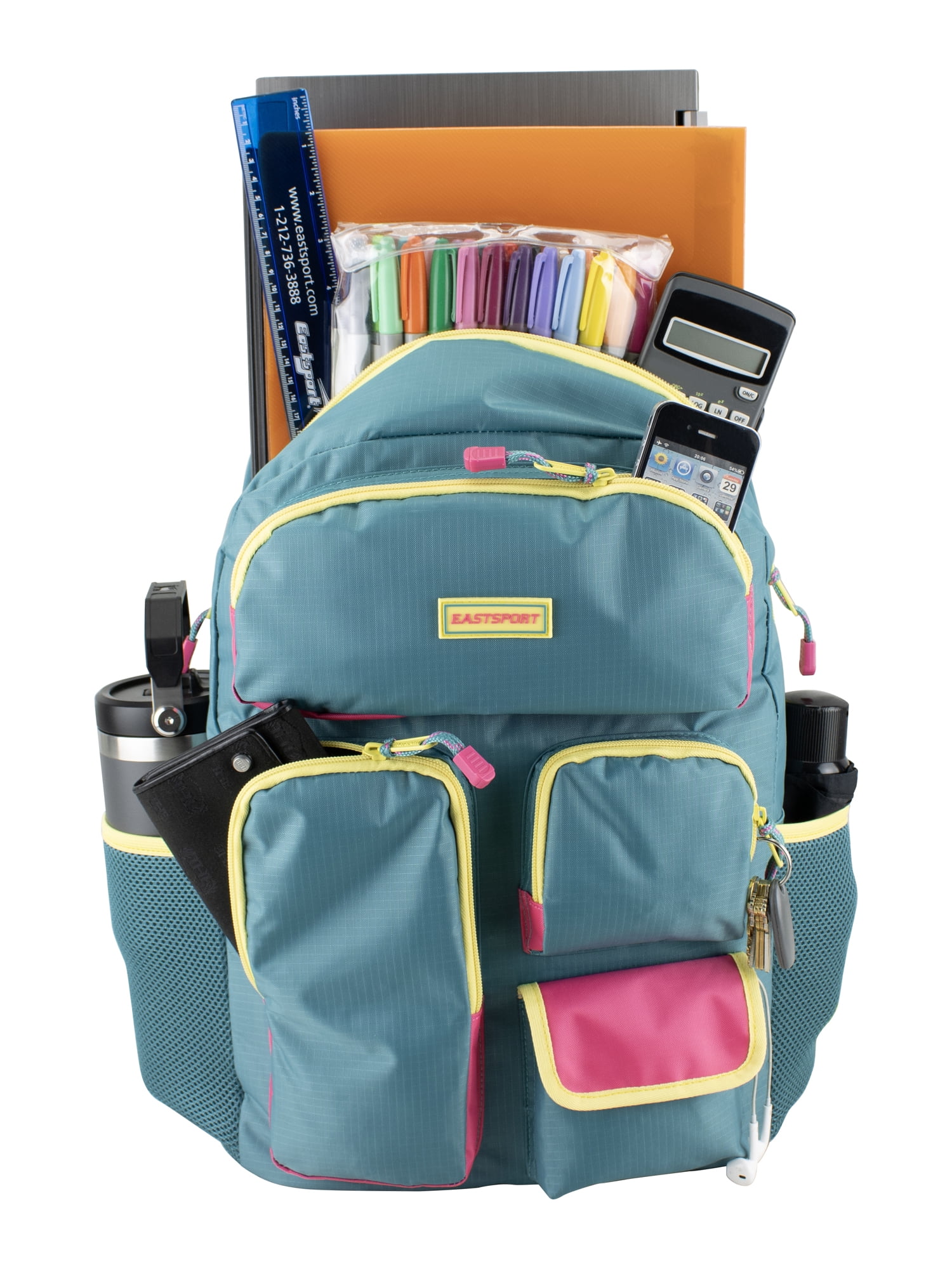 Eastsport Unisex 18.5" Crossroads Cargo Backpack, Soft Teal
