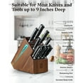 Cook N Home Acacia Wood Knife Storage Block without Knives, 20 Slot Universal Knife Holder