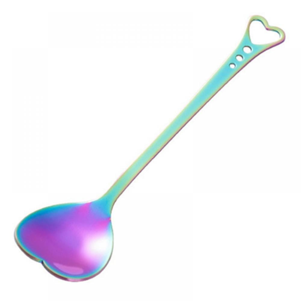 Stainless Steel Love Heart Coffee Spoon Tea Spoons Dessert Snacks Teaspoon LP 