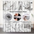 thumbnail image 4 of Grey Marble Shower Curtain for Bathroom, Abstract White Marble Fabric Shower Curtains with 12 Hooks, Modern Art Waterproof Polyester Shower Curtain Set, White Gray, 72x72, 4 of 5
