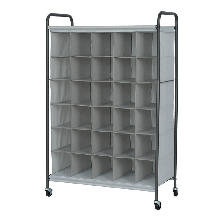 Mainstays 6 Tiers 30 Compartment Shoe Organizer Gray
