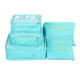 6 en 1 Protable Voyage Emballage Cube Pochette Vêtements Sacs de Rangement Organisateur de Bagages Bleu Ciel – image 1 sur 1