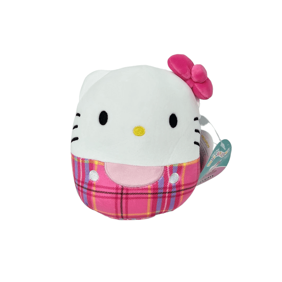 Squishmallows Official Kellytoys Plush 7.5 Inch Hello Kitty Pink Plaid Outfit Christmas Holiday Ultimate Soft Stuffed Toy