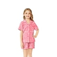 thumbnail image 3 of Arshiner Girls Pajamas Sets Short Sleeve Kids Pjs Button Down Sleepwear, 3 of 5