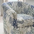 thumbnail image 2 of Linon Home Decor Moriarty Coastal Seashell Swivel Accent Arm Chair Ocean Blue - Coral, 2 of 5