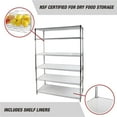 thumbnail image 6 of Hyper Tough 6-Tier Wire Storage Shelves with Liners, 48" W x 18" D x 72" H, 3600 lb Load Capacity, Chrome, 6 of 10