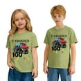 thumbnail image 2 of Gelikeya I Crushed 100 Days of School T Shirt Toddler Kids Funny Truck Graphic Tee Short Sleeve Soft Comfortable Tops Summer Wear Army Green, 10-11 Years, 2 of 8