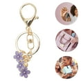 thumbnail image 3 of Unique Bargains 1 Pc Stylish Plum Flower Handbag Charm Bag Accessories 3.9″ Purple, 3 of 5