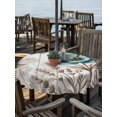 thumbnail image 3 of Outdoor Tablecloth with Umbrella Hole Zipper Teal Vintage Floral Round Tablecloth 60" Waterproof Outside Table Cloth Retro Flowers Wooden Butterfly Patio Table Cover Tablecloths for Picnic Party, 3 of 8