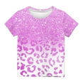 thumbnail image 4 of Cethrio Kids Girls Casual T-Shirts, Short Sleeve Crew Neck Printed Summer Tops Hot Pink Size 4 T, 4 of 4