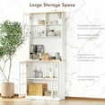 thumbnail image 5 of S-HOME Versatile Freestanding Cabinet with Glass Doors, Adjustable Shelves and Countertop for Dining Room Storage, Black, 5 of 11