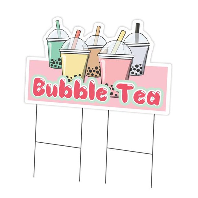 SignMission C-DC-2436-DS-Bubble Tea 24 x 36 in. Yard Sign & Stake - Bubble Tea