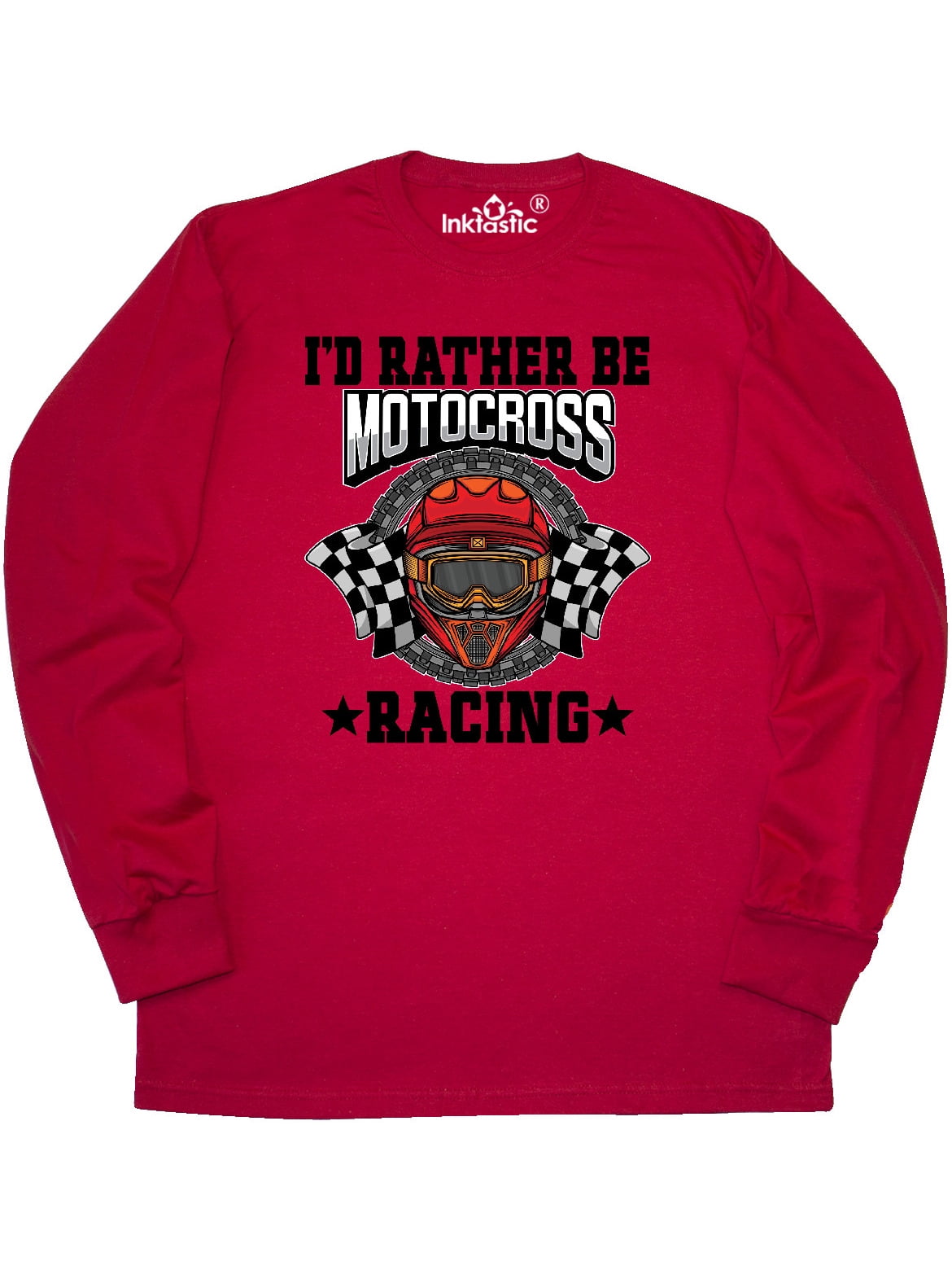INKtastic - Id Rather Be Motocross Racing Long Sleeve T-Shirt - Walmart