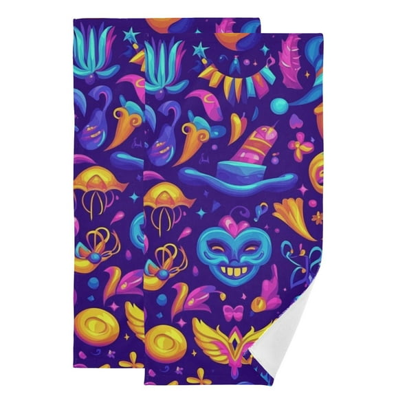 Colorful Halloween Pattern Hand Towel Absorbent Bath Towels for Bathroom Sports Gym(28.3" X 14.4") Set of 2