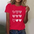thumbnail image 5 of Goodtrade8 Womens Shirts Valentines Day Plus Size Short Sleeve Women Valentine's Day Printed Crew Neck Casual Love Heart Tops for Women, 5 of 5