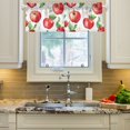 thumbnail image 2 of Yayeee Kitchen Valance Rod Pocket 54" x 18" Living Room Window Curtain, White Apple Pattern, 2 of 6