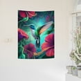 thumbnail image 2 of RKSupls Vertical Tapestry Wall Hanging, Vibrant Tropical Hummingbird Hibiscus Floral Tapestry Wall Decor for Bedroom, Dorm Room, Living Room, Apartment, College Dorm Home Decor, 2 of 5