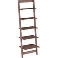 thumbnail image 6 of 5-Tier Wall Shelf - Ladder Style Wood Bookshelf - Decorative Display Shelving for Offices, Homes, Dorm Rooms, and Apartments by Lavish Home (Walnut), 6 of 7