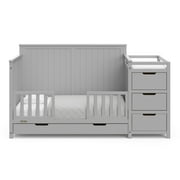 Graco Hadley 5-in-1 Convertible Baby Crib and Changer with Drawer, Pebble Gray