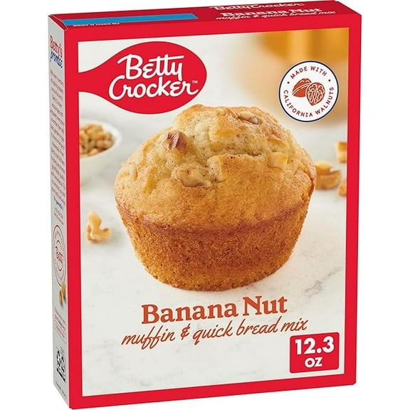 Betty Crocker Banana Nut Muffin and Quick Bread Mix, Made with California Walnuts, 12.3 oz