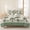 Green,Olive,Cream, variant on 3 Pieces King Quilt Set,Serene Botanical Print Soft Bedding Sets with 1 Quilt & 2 Pillow Shams,Beige Border Weathered Textures Summer Bedspread Lightweight Coverlet Comforter for All Season