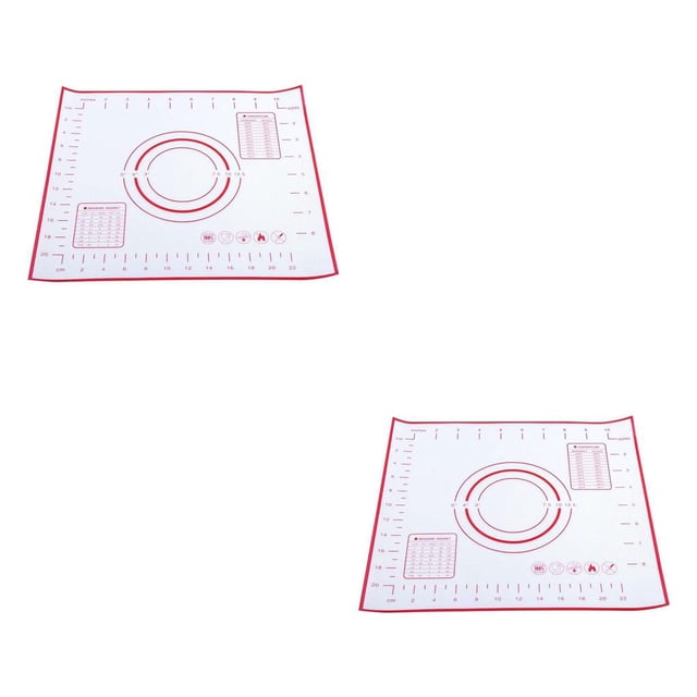 Bewildely Biscuit Silicone Kneading Mat with Scales Pad Rolling Bakeware Kitchen Bakery Restaurant Sheet Accessories rojo 26x29cm 2Conjunto